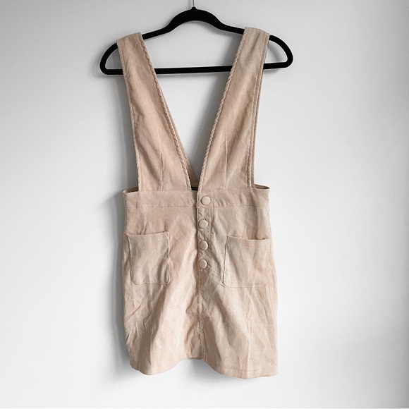 Nasty Gal Corduroy Tan Mini Dress (SMALL) - Picture 1 of 1